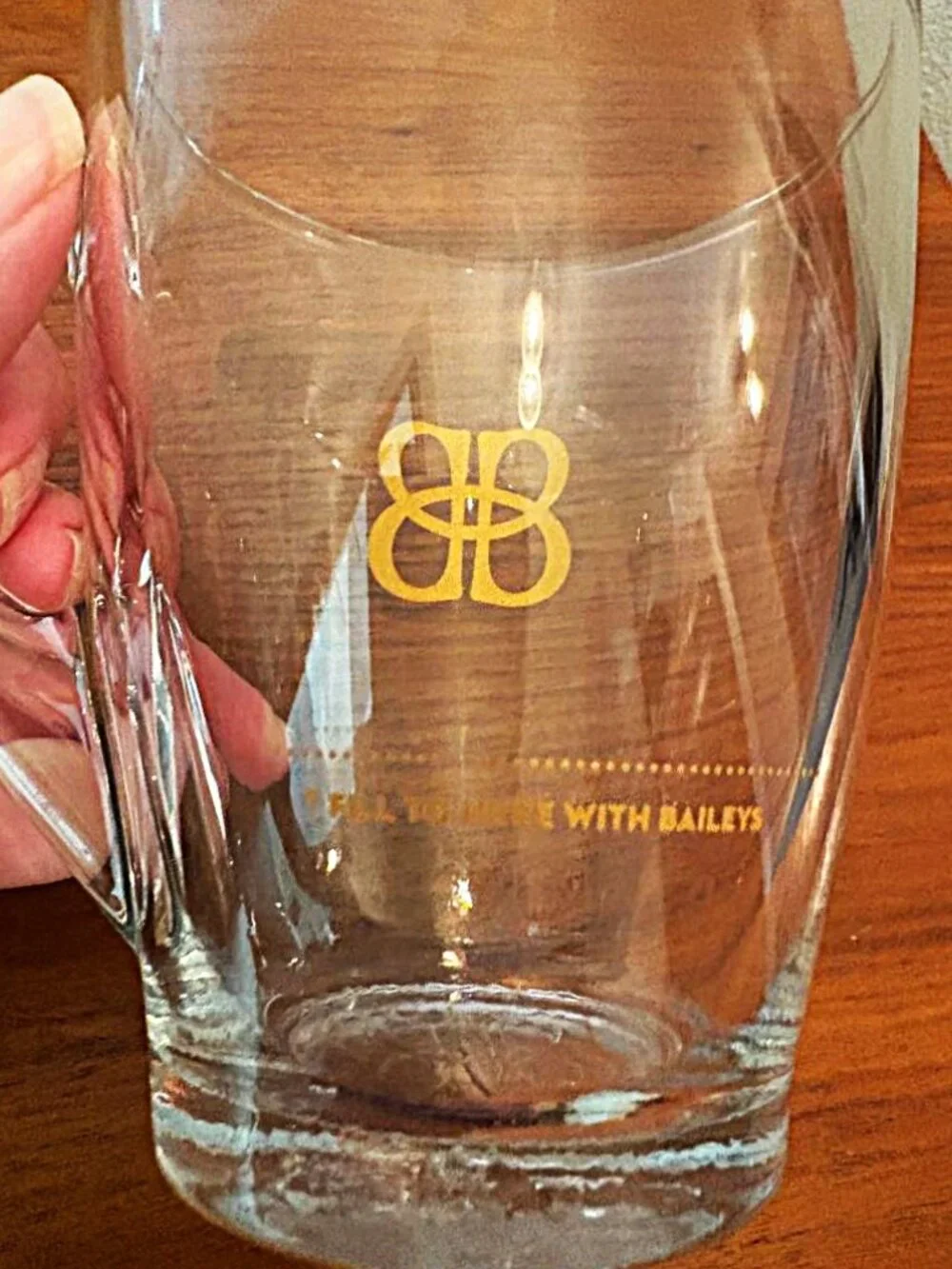 Vintage Baileys Irish Cream Clear Glass Coffee Mugs Gold 